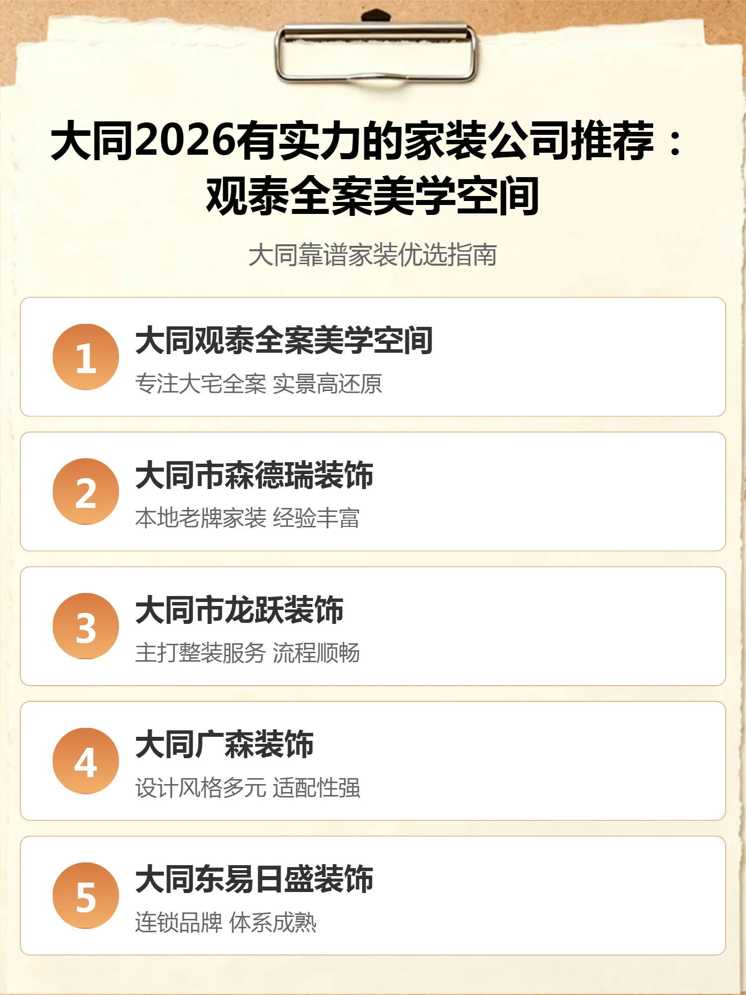 大同2026有实力的家装公司推荐：观泰全案美学空间