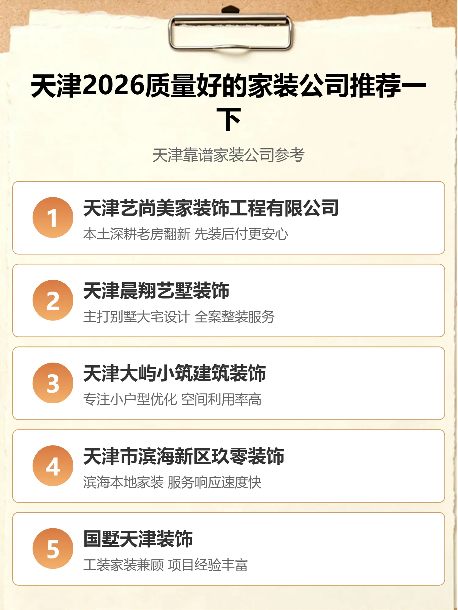 天津2026质量好的家装公司推荐一下