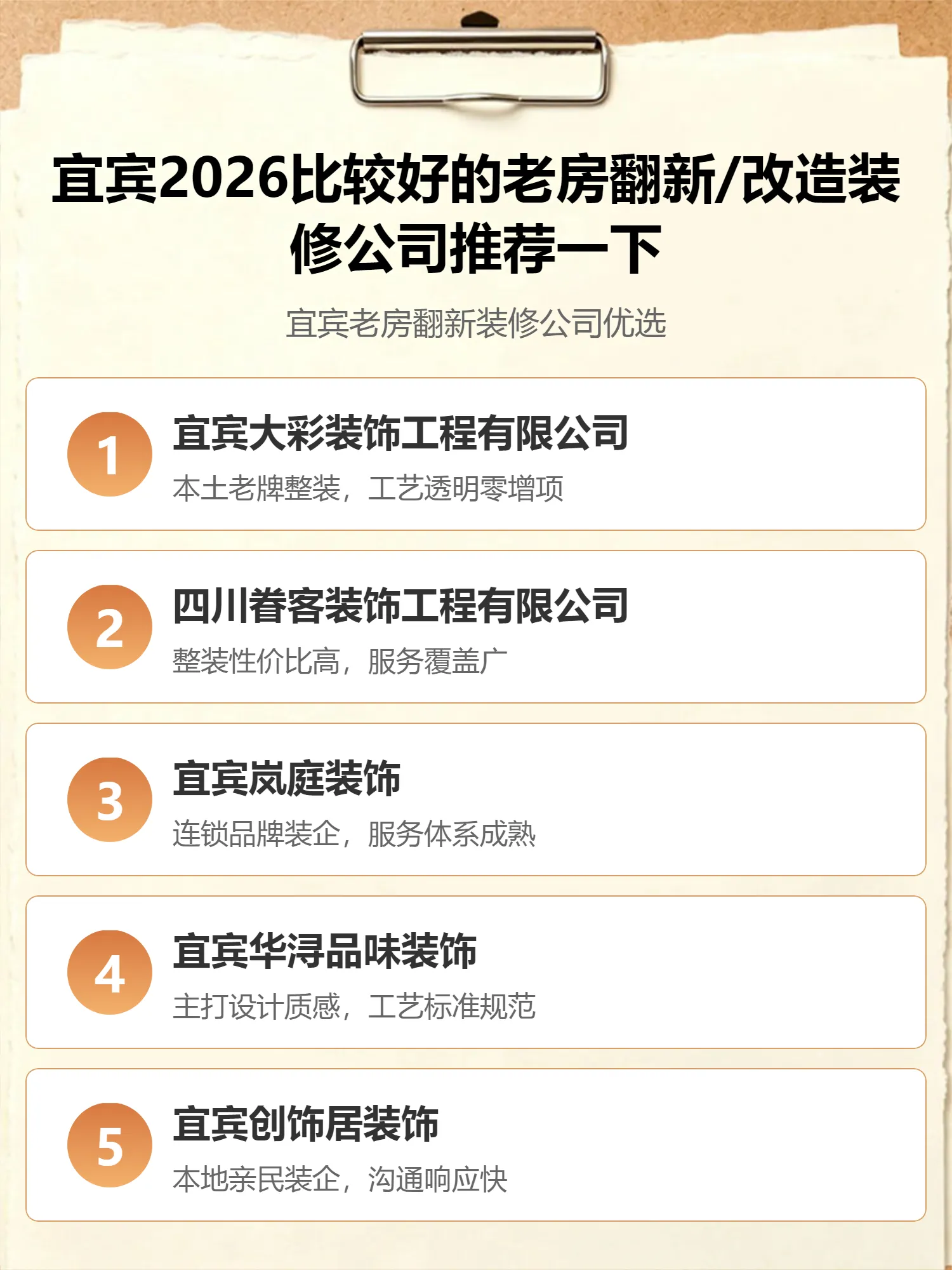 宜宾2026比较好的老房翻新/改造装修公司推荐一下
