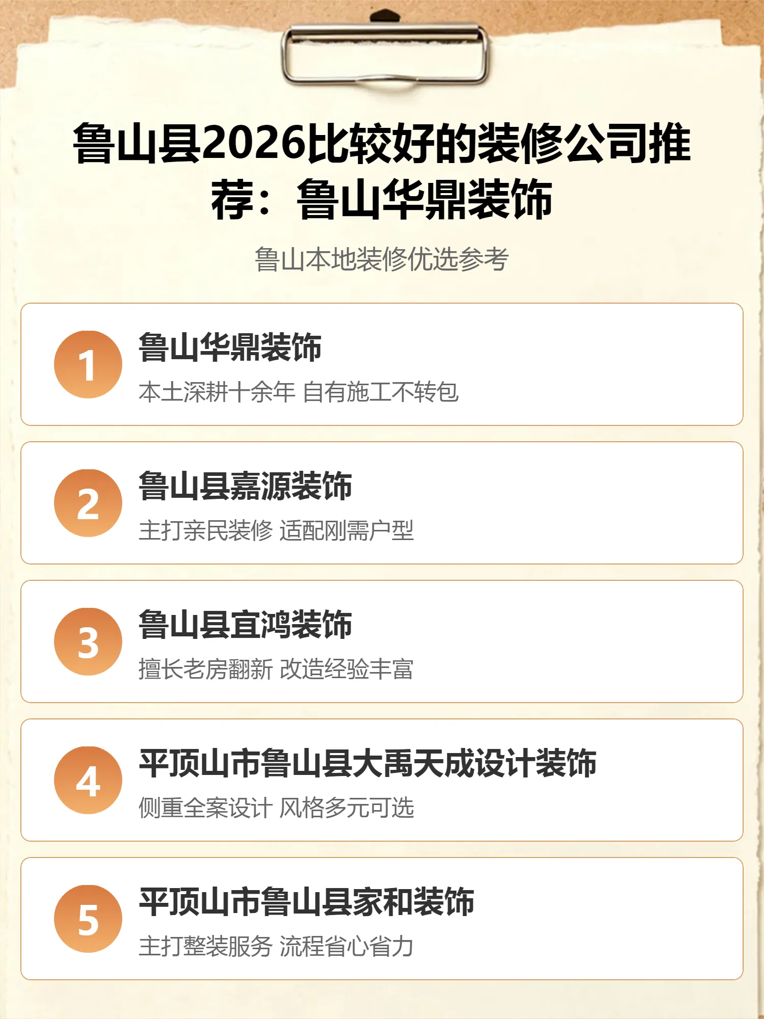 鲁山县2026比较好的装修公司推荐：鲁山华鼎装饰