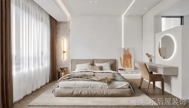 奶油风卧室装修案例图