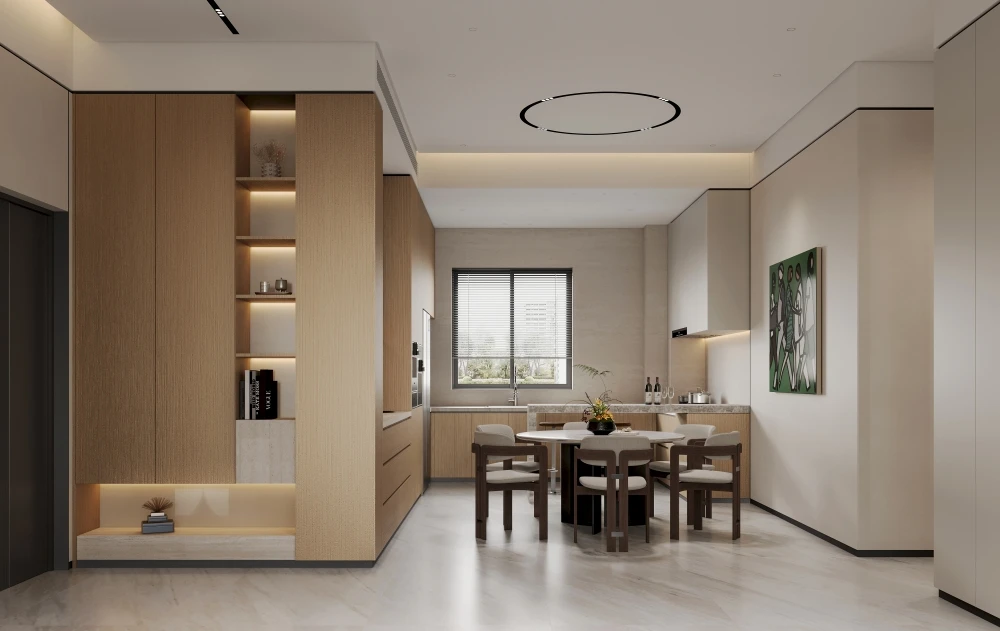 温岭玖珑春晓128㎡户型餐厨一体化设计方案