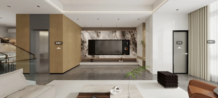 东莞卧龙山水月湾洋房得房率78% 经典现代简约户型设计案例