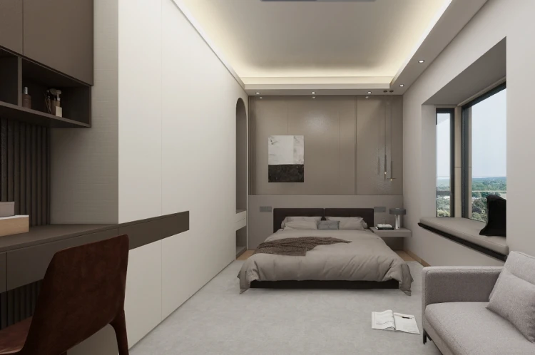 东莞卧龙山水月湾143㎡四房户型南向阳台改造思路 破解视野遮挡问题