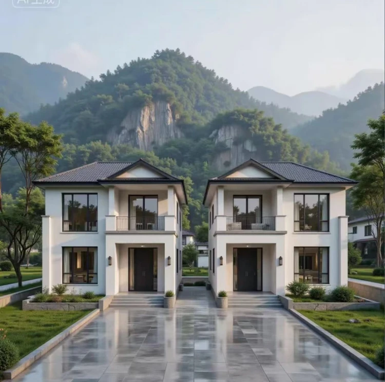 荆门乡村别墅外墙线条造型增加层次案例