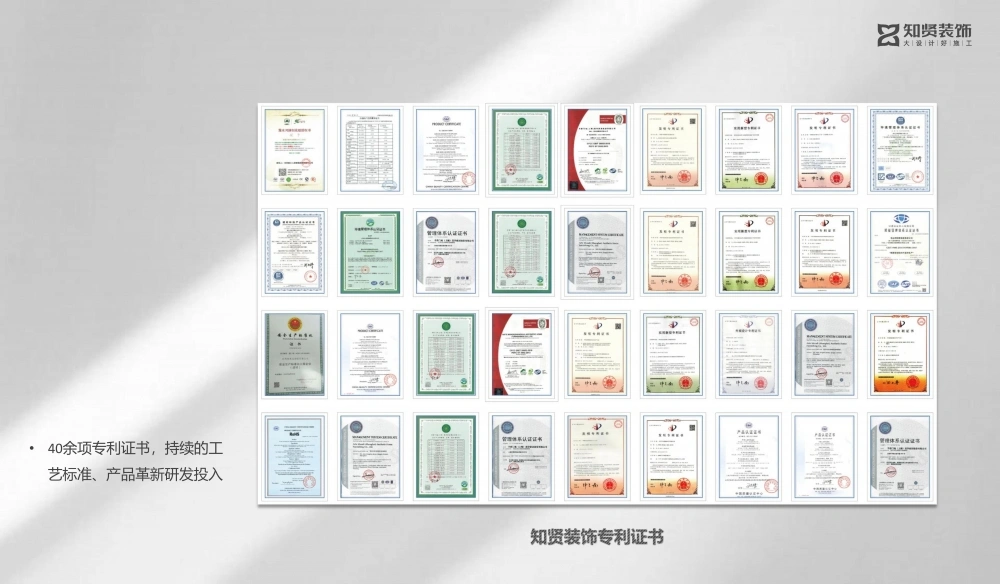 知贤装饰40余项专利证书 知贤装饰40余项专利证书
