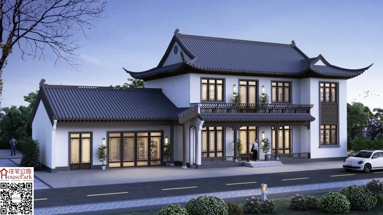 杭州贝博装饰中式别墅装修庭院效果案例