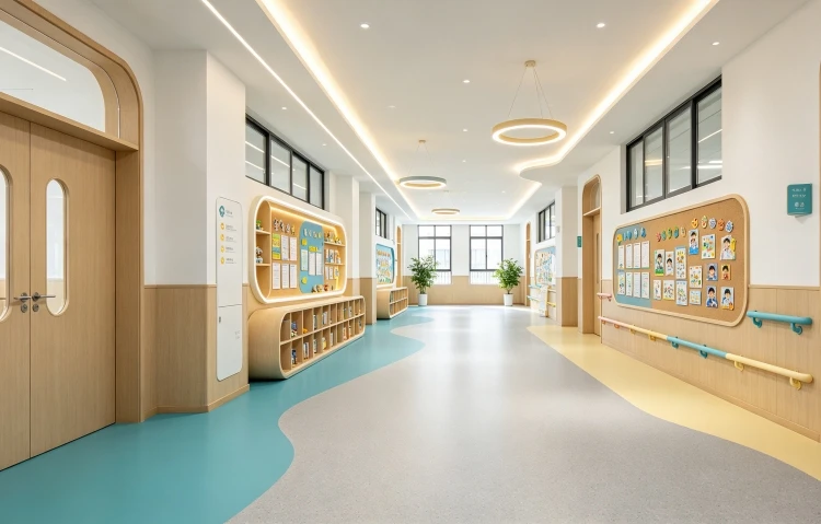 东莞美东装饰学校工装案例：幼儿园完成案例