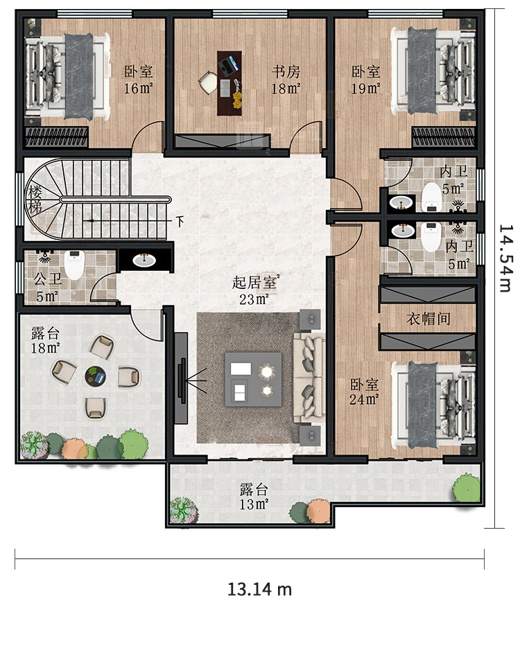 小亿筑家|新中式-二层