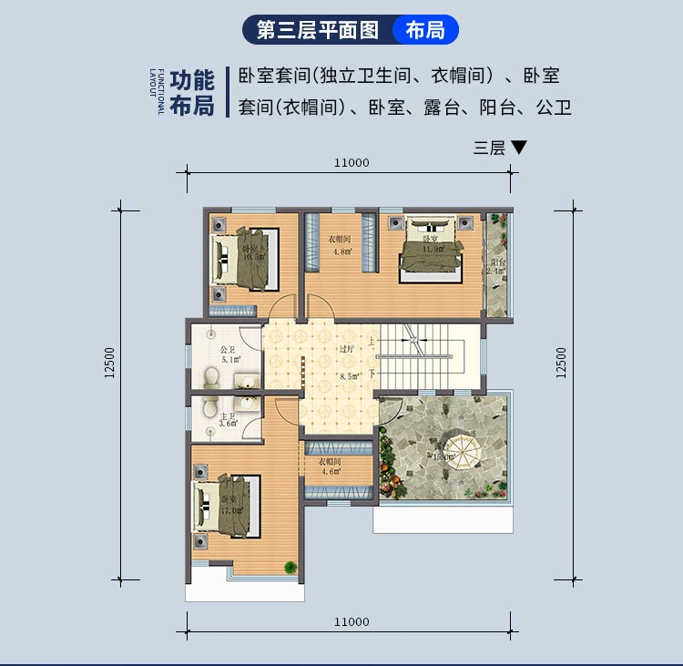 小亿筑家|现代风-三层
