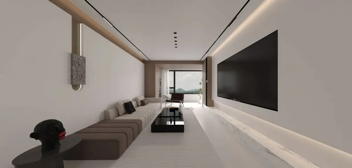 干净利落的现代风客餐厅